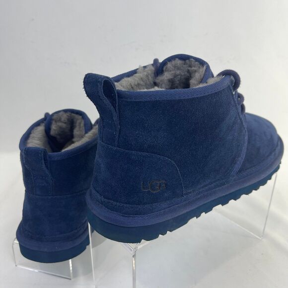 UGG Neumel New Navy Blue Suede Boots Mens Size 8 - Picture 3 of 12